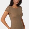 704629_mocha_4_561ff391-2770-4f99-af2a-e5499ecc9ad1 Flocking Mesh T-Short Maxi Dress