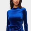 bebe1296_sapphire_4_80e1e96d-375c-4519-8914-4c36d7362baf Beaded Sash Velvet Mini Dress