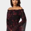 bebe2151_dark-red_4_c159070c-a7c0-4584-b3c6-3df7db5fc9bb Off the Shoulder Bell Sleeve Maxi Dress